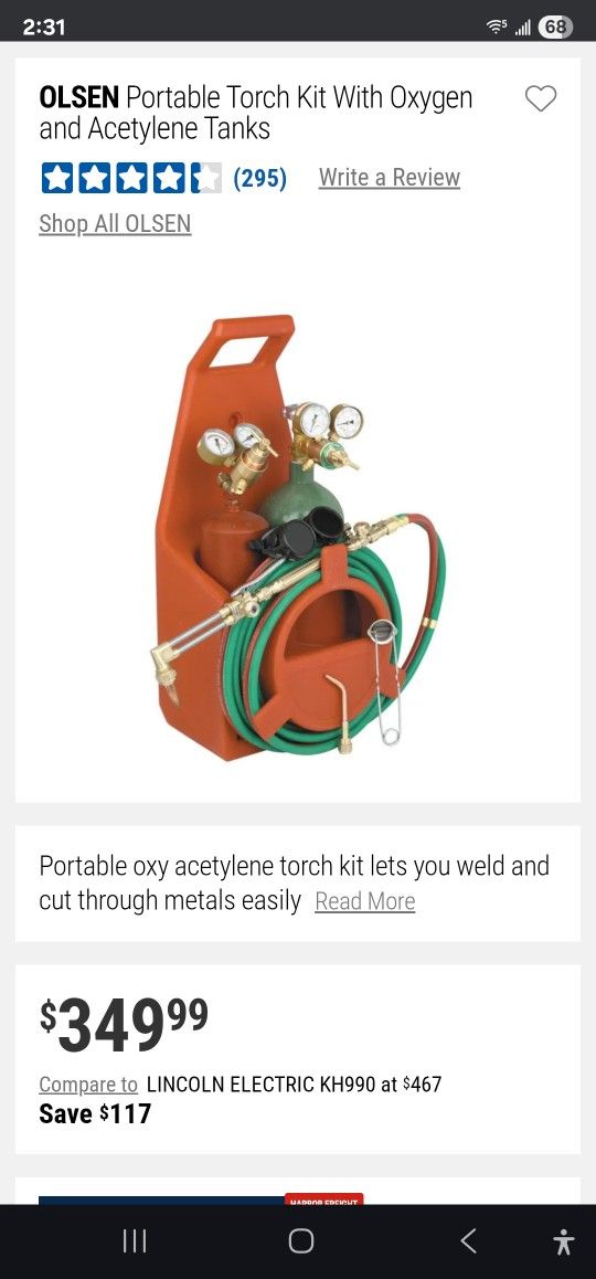 New In Box Portable oxy acetylene torch kit