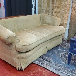 RETRO GOLD/TAUPE CORDUROY SOFA 