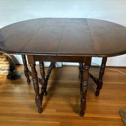 Wooden Dining Table With Leaves