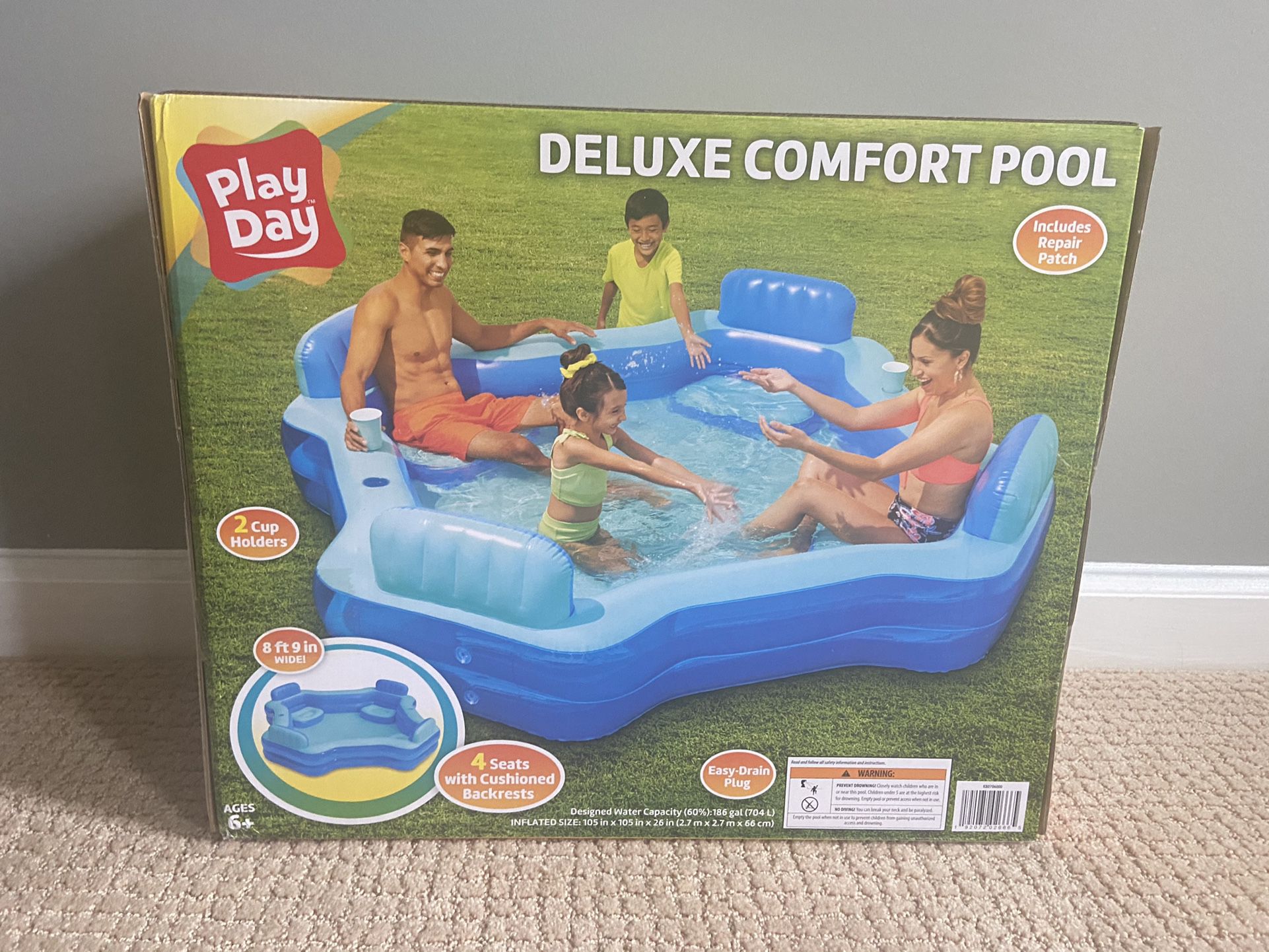 Play Day Deluxe Comfort Pool - Brand New