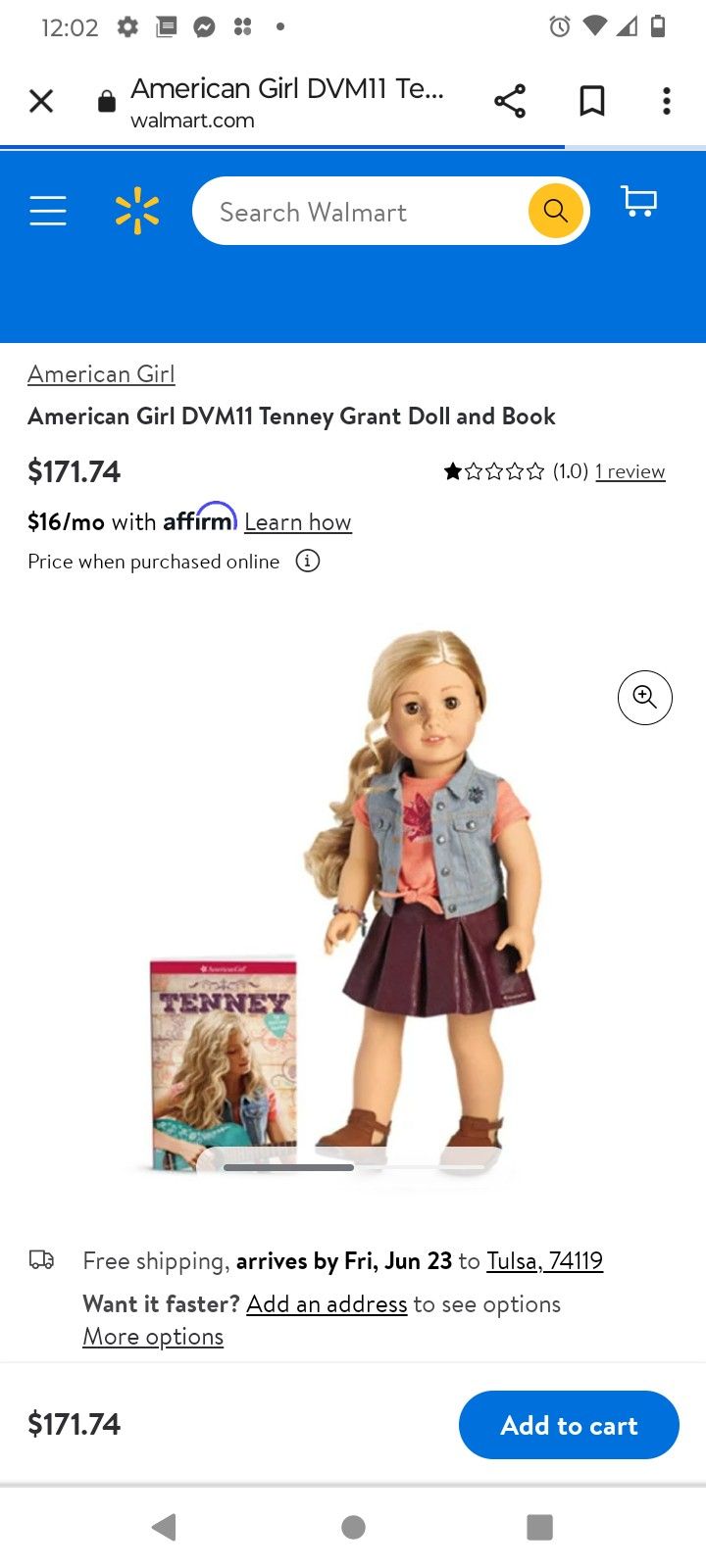 American Girl Doll Tenny Grant 