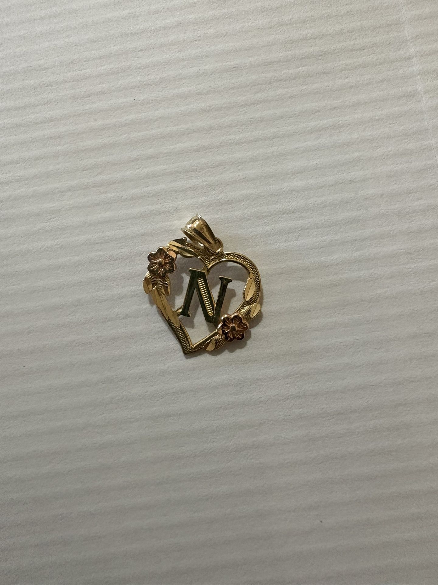 N 14k Solid Gold