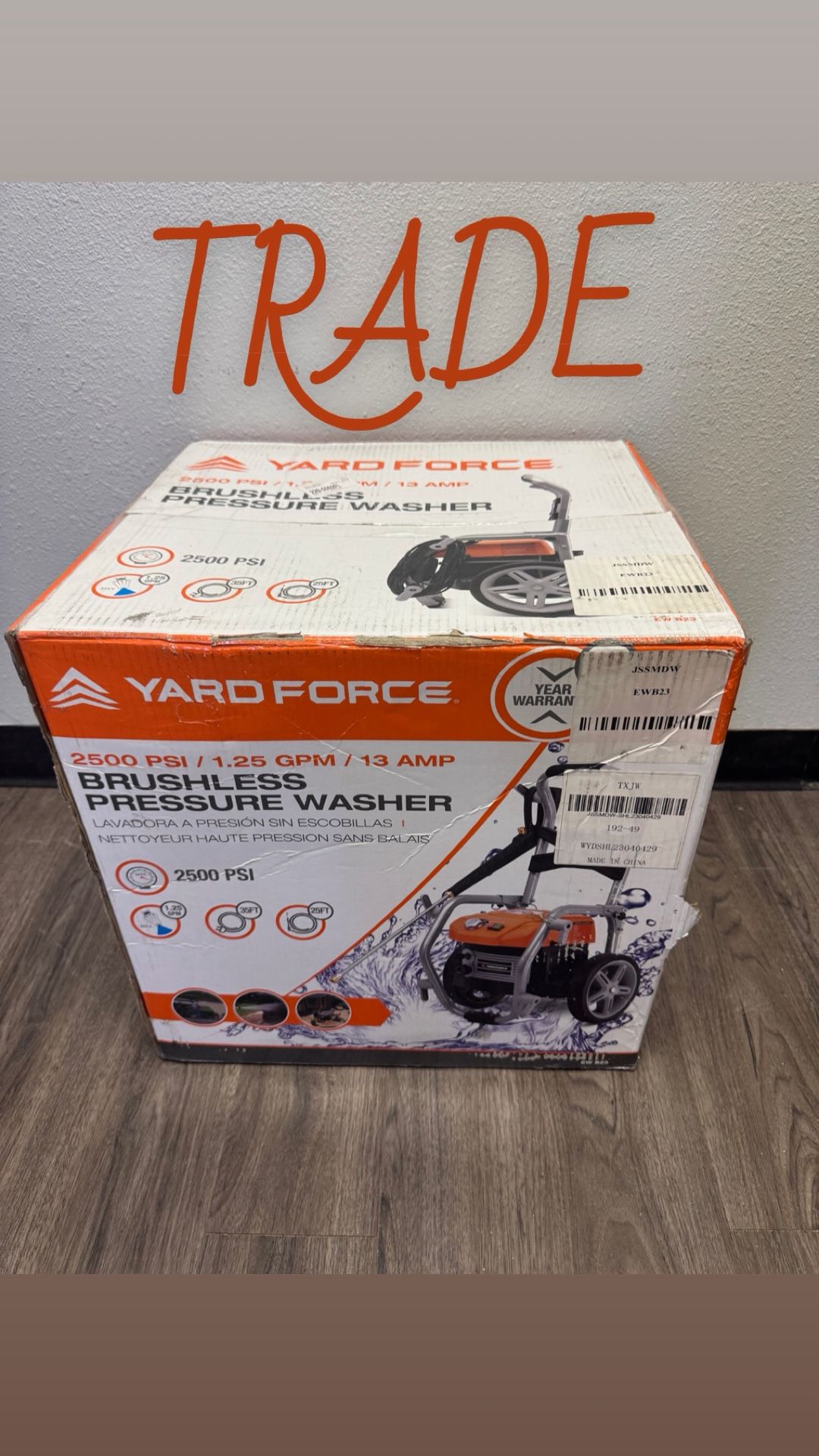 Yard Force NEW 2500 psi pressure washer