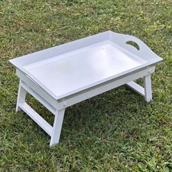 White Folding Lap Desk Table Laptop Breakfast Bed Serving Tray