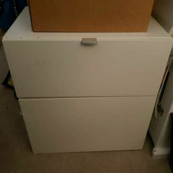 White Ikea Besta Dresser Nightstand End Table 
