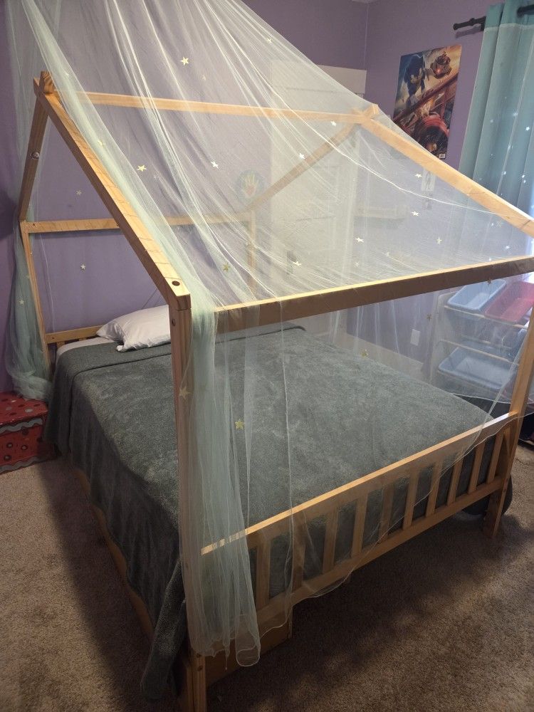 Wood Full Bed Frame And Mattress
