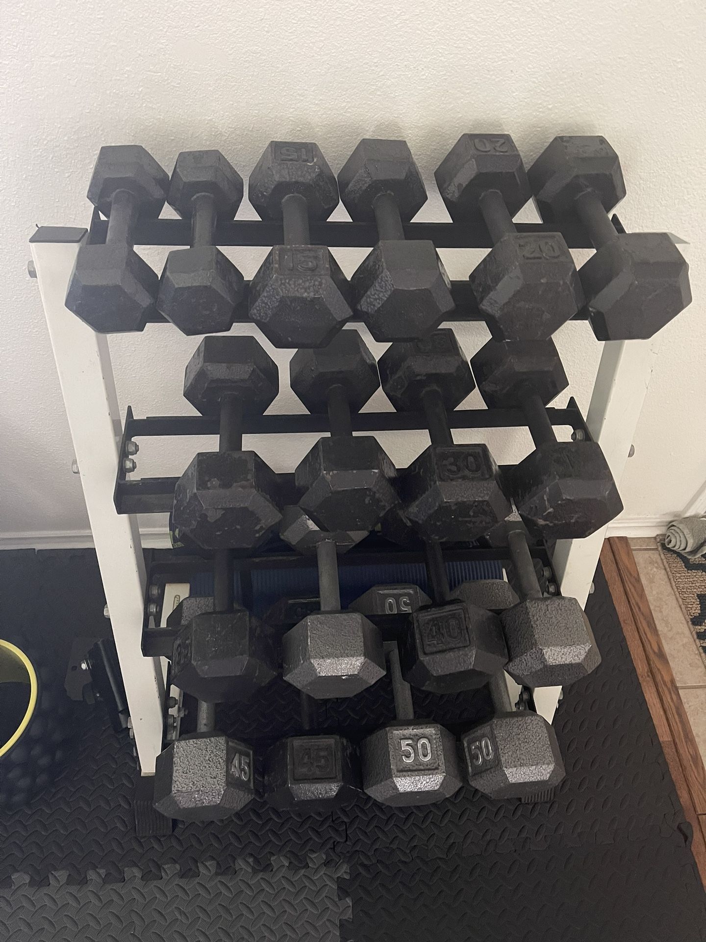 Cast Iron 10-50 lbs Hex Dumbbells
