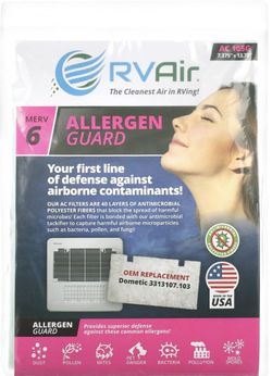 1 Pack of 2 RV Air AC-105G Air Conditioner Filter Replacement, 14 x 7.5, Polyester, Green