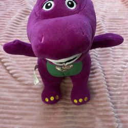 Barney The Purple Dinosaur, Singing “I Love You”, Soft Plush Toy, 9”, 2007