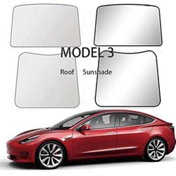 Tesla Model 3 Sunshade Roof Window Skylights Sun Shade with Uv/Heat Insulation Cover for Rear Glasses Tesla Model 3 2016-2021 Roof Black&White Sun Blo