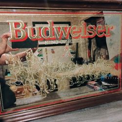 Budweiser Gold Clydesdale Bar Mirror 