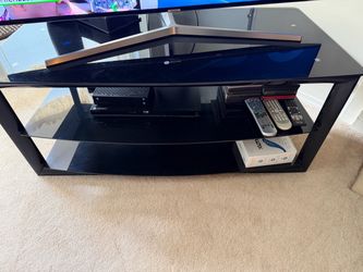 Black Glass 3-Tier TV Stand / Entertainment Center
