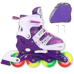 Skates Children's Inline Skates for Kids Adjustable Kids Roller Skates with Full Light Up Wheels for Girls Boys, Indoor Outdoor Ice Skating Equipment 