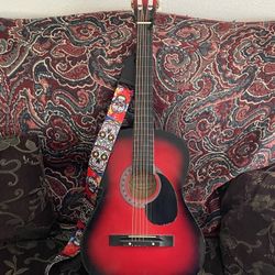 Guitar And Sugar Skull Strap 