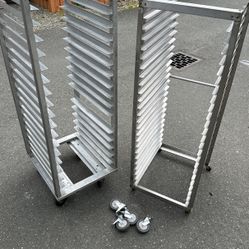 2 Solid Carts For Baking With Extra Sets Of Wheels For Each Cart 