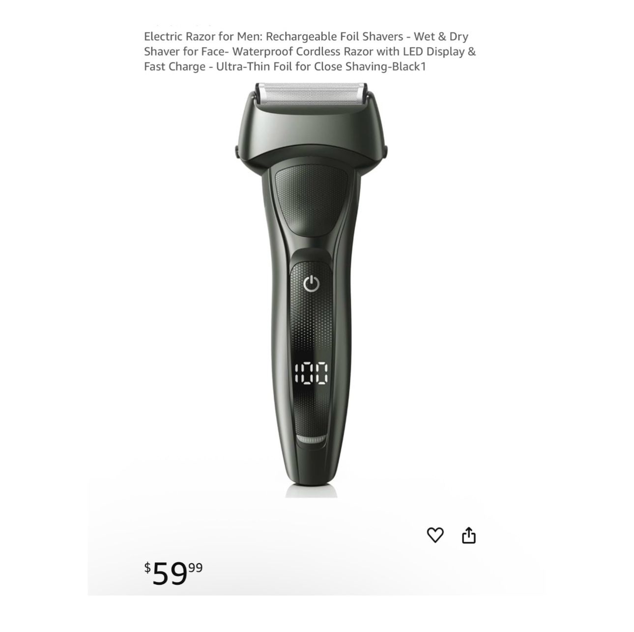 Brand new Electric Razor for Men: Rechargeable Foil Shavers, Wet & Dry Shaver for Face, Waterproof Cordless Razor with LED Display & Fast Charge, Ultr