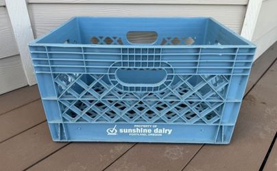 Old Sunshine Dairy Blue plastic Crate 