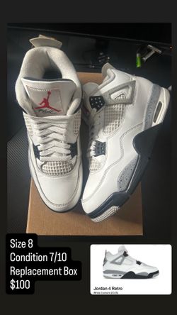Jordan 4 White Cement Size 8