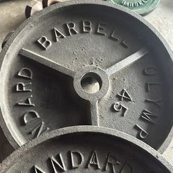 4 Barbell Olympic Weights 45’s 