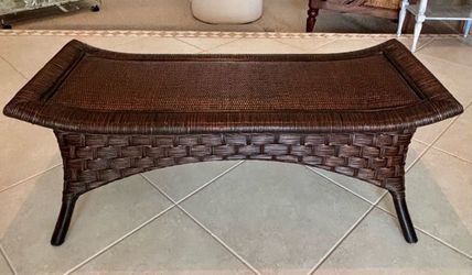 44” Pier 1 Rattan Wicker Ottoman Bench