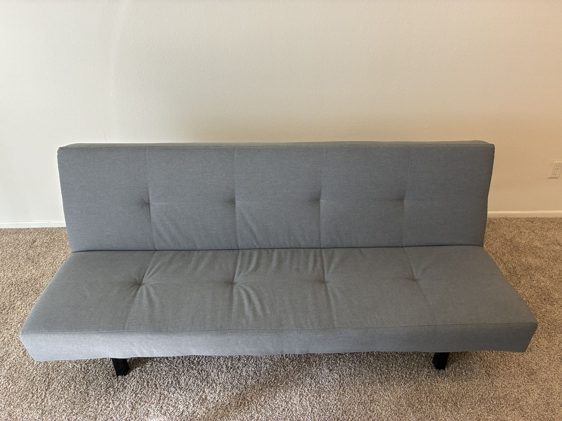 Modern Grey Fabric Sofa Bed - Converts to Sleeper!
