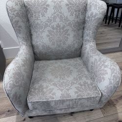 Blue/taupe Wingback Chairs