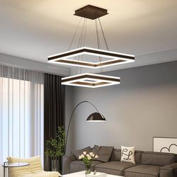 Modern Ceiling Chandeliers, with Remote Control Dimmable 3 Color Mode & Brightness (Warm & Cool & Neutral Light) Ceiling Chandelier, Acrylic Anti-Flic