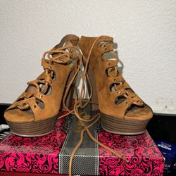 Sued Brown Heels 
