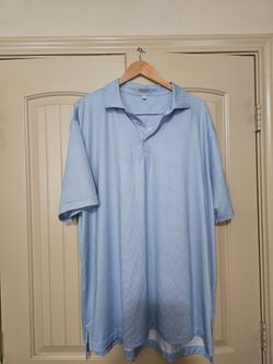 Peter Millar Light Blue Printed Polo Shirt