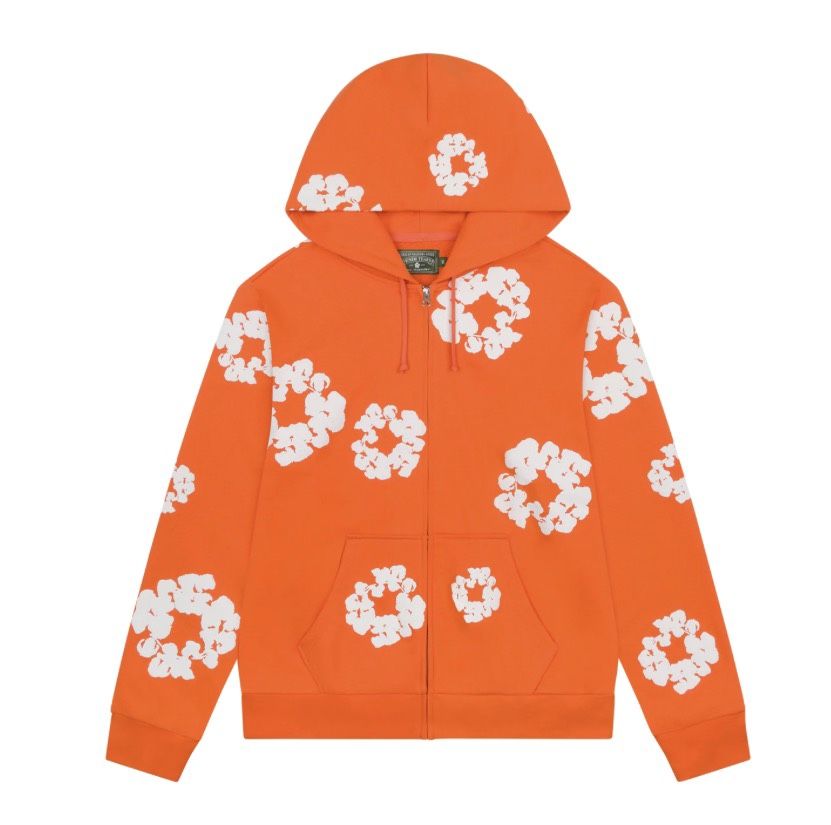 Denim Tears Orange Zip up Hoodie
