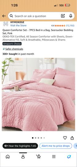 Pink Comforter + 4 Pillowcases
