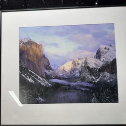 Winter sunset of Yosemite valley