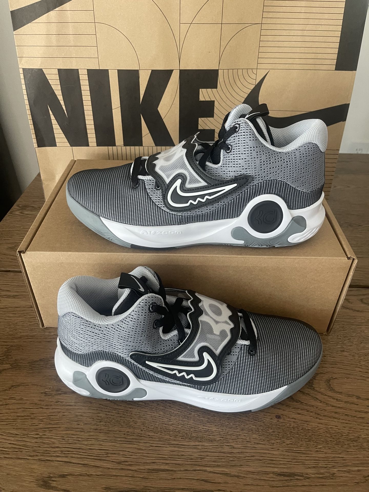 KD Trey X Basketball Shoe Volt Wolf Grey Size