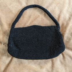 30s Vintage Art Deco K&G CHARLET of Paris Handbag Purse Black Glass Beaded