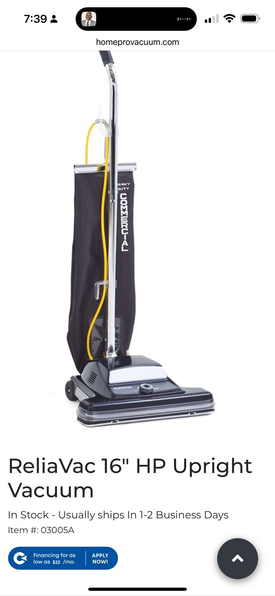 Commercial Upright Vacuum 