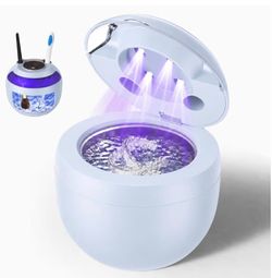 Ultrasonic Retainer Cleaner Machine for Dentures Jewelry Blue