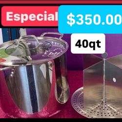 Olla Tamalera Vaporera De 40qt $350.00 Con Nuevo Divisor Y Parrilla Para 120 Tamales Birria Pozole Menudo Barbacoa Princess House Ventas Final 