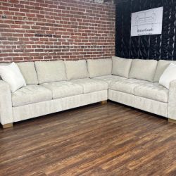 Delivery Available beige L shape sectional couch retails 1000