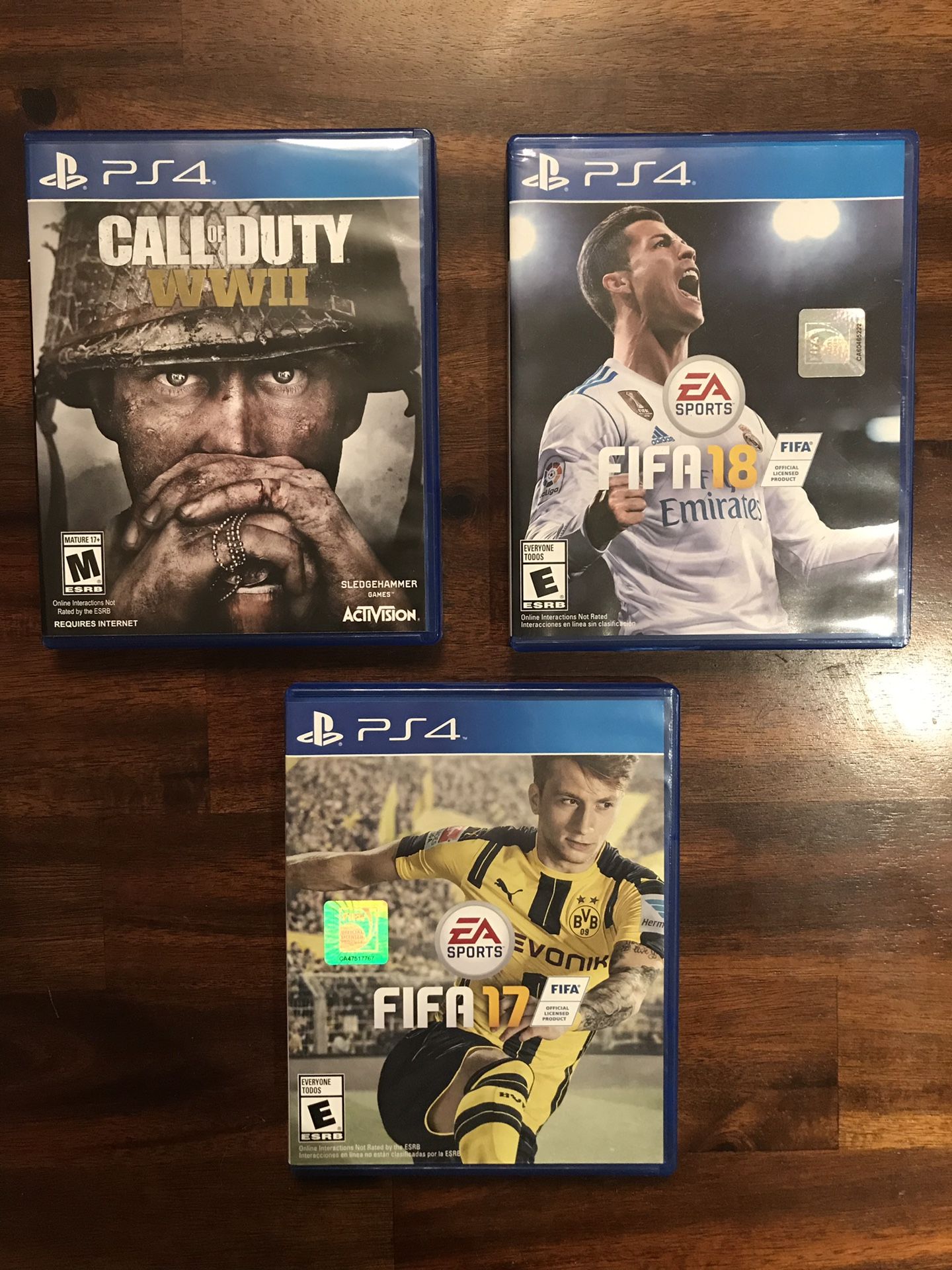 Fifa 18/17 and Call of duty WW2 PS4
