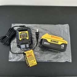 $70 NEW Dewalt 4.0Ah Battery (20-Volt) + Dewalt Charger (model DCB1102) 12-Volt/20-Volt 