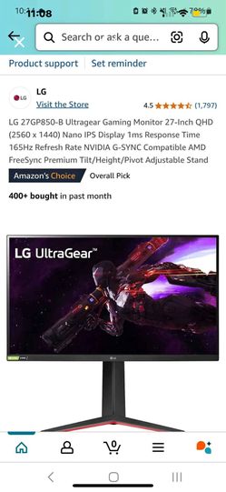 1440p 144hz Monitor LG 27GP850-B Ultragear
