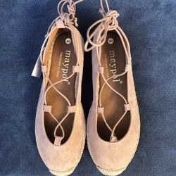   Maypol Laceup Flat Ghillie Baby Silk Rose Women’s Size 6.5