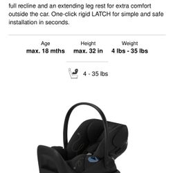 Cybex Cloud G Infant Car Seat $250