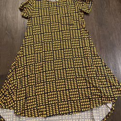 Womans Navy Blue And Yellow LulaRoe Dress Size Small #1