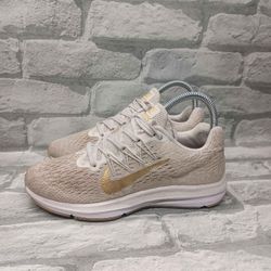 Nike Zoom Winflo 5 Women's Size 6 Running Shoes Beige Gold