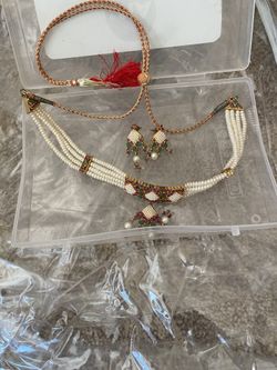 Pearl Necklace And Set Of Earrings