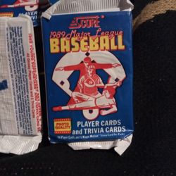 37yrs Old.(1989) Major League Baseball"SCORE"Trading Card ⚾$6.75 Ea. Pack