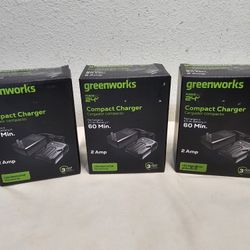24V Compact Battery Charger (Genuine Greenworks Charger) New Open Box 