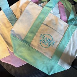 Trader Joes Mini Pastel Tote Bags