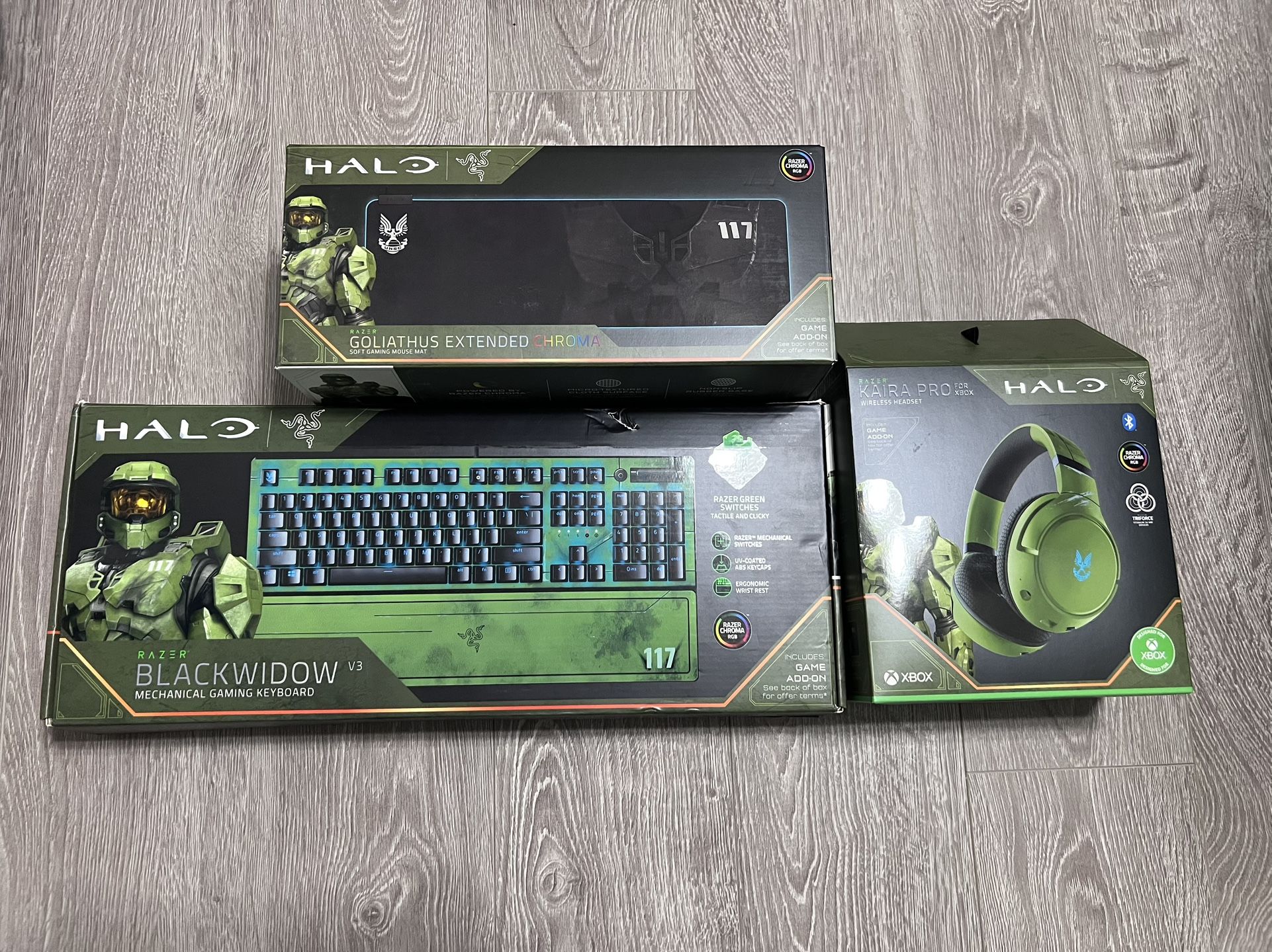 Halo Gaming Keyboard Wireless Headset And Gaming Mouse